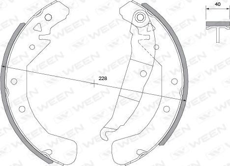 Ween 152-2007 - Комплект тормозных колодок, барабанные autospares.lv