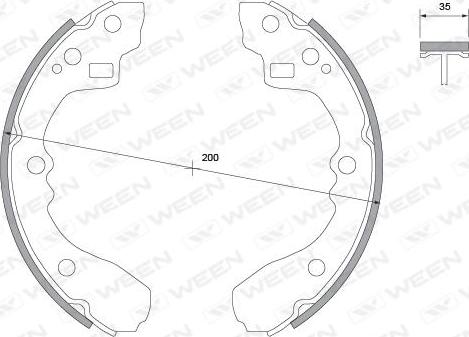 Ween 152-2015 - Комплект тормозных колодок, барабанные autospares.lv