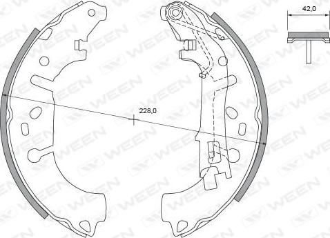 Ween 152-2018 - Комплект тормозных колодок, барабанные autospares.lv