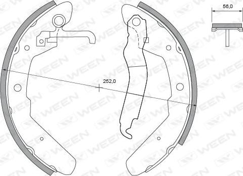 Ween 152-2084 - Комплект тормозных колодок, барабанные autospares.lv