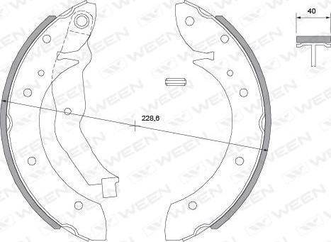 Ween 152-2035 - Комплект тормозных колодок, барабанные autospares.lv