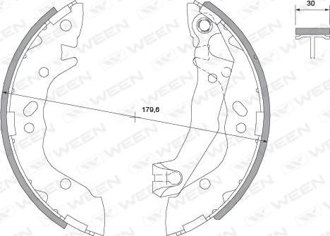 Ween 152-2031 - Комплект тормозных колодок, барабанные autospares.lv