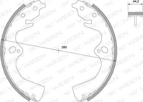 Ween 152-2032 - Комплект тормозных колодок, барабанные autospares.lv