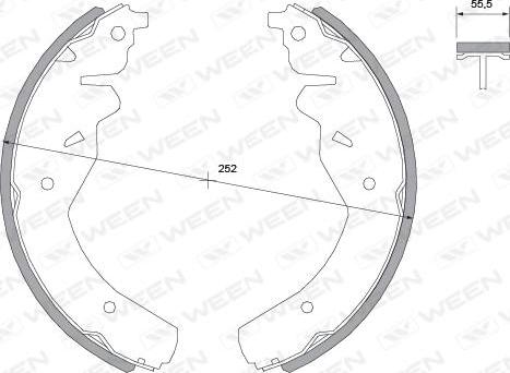 Ween 152-2025 - Комплект тормозных колодок, барабанные autospares.lv