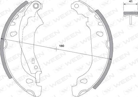 Ween 152-2020 - Комплект тормозных колодок, барабанные autospares.lv