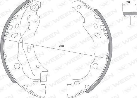 Ween 152-2021 - Комплект тормозных колодок, барабанные autospares.lv