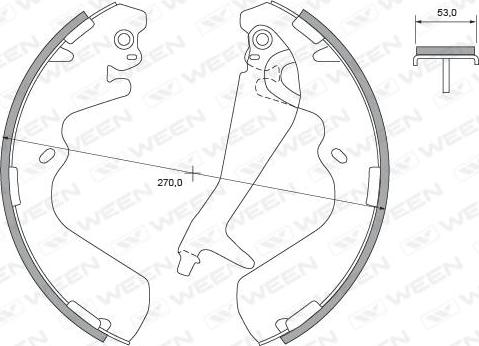 Ween 152-2028 - Комплект тормозных колодок, барабанные autospares.lv