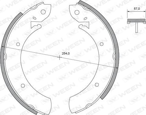 Ween 152-2027 - Комплект тормозных колодок, барабанные autospares.lv