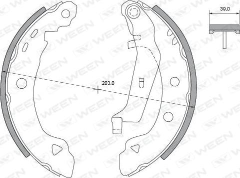 Ween 152-2145 - Комплект тормозных колодок, барабанные autospares.lv