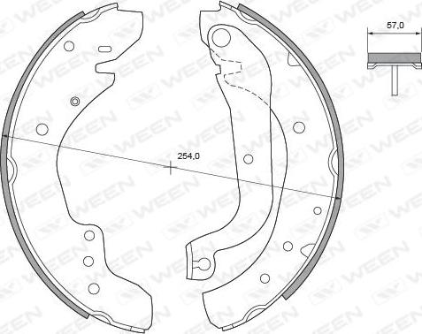 Ween 152-2148 - Комплект тормозных колодок, барабанные autospares.lv