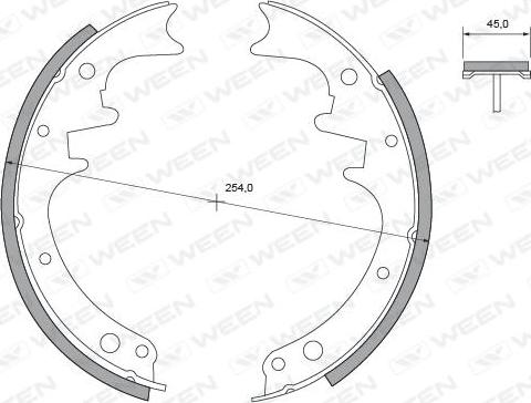 Ween 152-2108 - Комплект тормозных колодок, барабанные autospares.lv