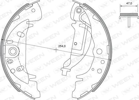 Ween 152-2115 - Комплект тормозных колодок, барабанные autospares.lv