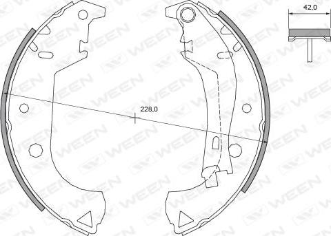 Ween 152-2116 - Комплект тормозных колодок, барабанные autospares.lv