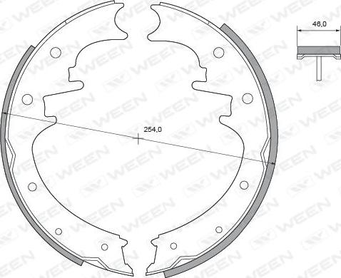 Ween 152-2118 - Комплект тормозных колодок, барабанные autospares.lv