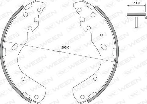 Ween 152-2117 - Комплект тормозных колодок, барабанные autospares.lv