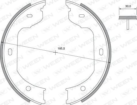 Ween 152-2134 - Комплект тормозов, ручник, парковка autospares.lv