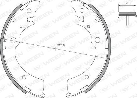 Ween 152-2138 - Комплект тормозных колодок, барабанные autospares.lv