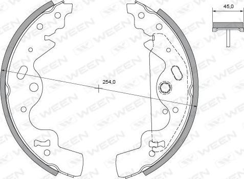 Ween 152-2133 - Комплект тормозных колодок, барабанные autospares.lv