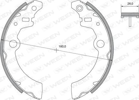 Ween 152-2132 - Комплект тормозных колодок, барабанные autospares.lv