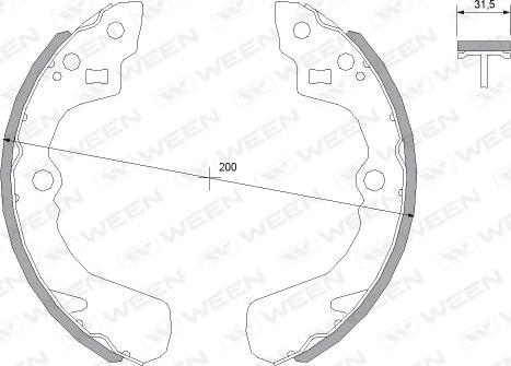 Ween 152-2123 - Комплект тормозных колодок, барабанные autospares.lv