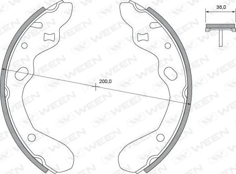 Ween 152-2390 - Комплект тормозных колодок, барабанные autospares.lv