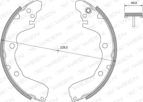 Ween 152-2392 - Комплект тормозных колодок, барабанные autospares.lv