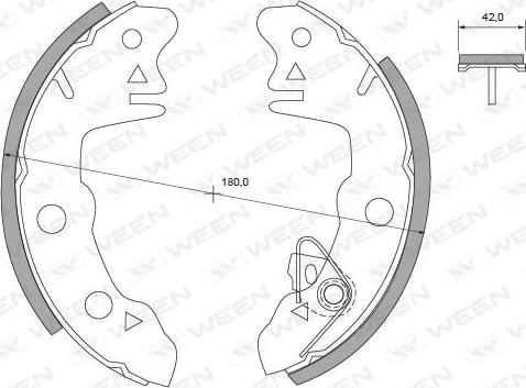 Ween 152-2340 - Комплект тормозных колодок, барабанные autospares.lv