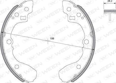 Ween 152-2348 - Комплект тормозных колодок, барабанные autospares.lv