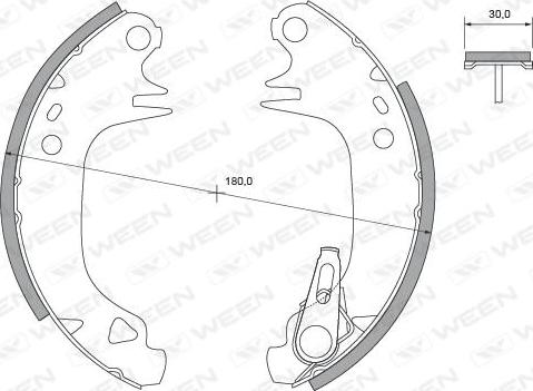 Ween 152-2343 - Комплект тормозных колодок, барабанные autospares.lv