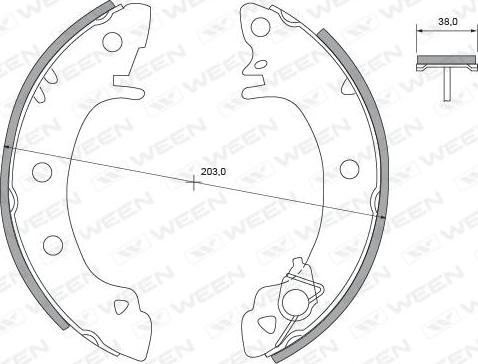 Ween 152-2342 - Комплект тормозных колодок, барабанные autospares.lv