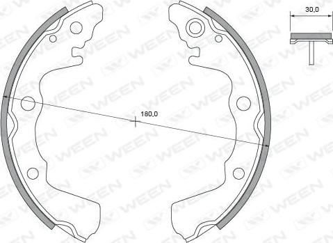 Ween 152-2359 - Комплект тормозных колодок, барабанные autospares.lv