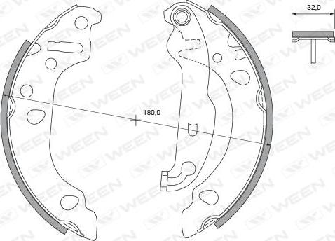 Ween 152-2351 - Комплект тормозных колодок, барабанные autospares.lv