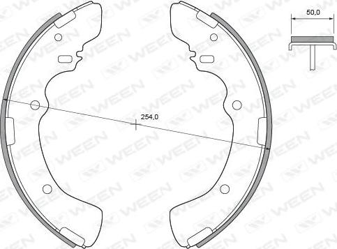 Ween 152-2364 - Комплект тормозных колодок, барабанные autospares.lv