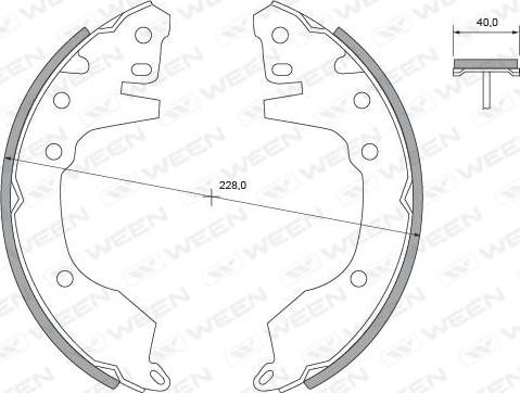 Ween 152-2365 - Комплект тормозных колодок, барабанные autospares.lv