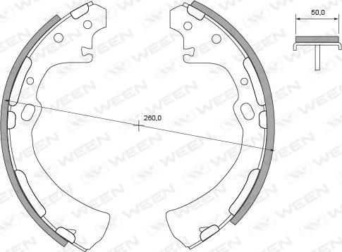 Ween 152-2361 - Комплект тормозных колодок, барабанные autospares.lv