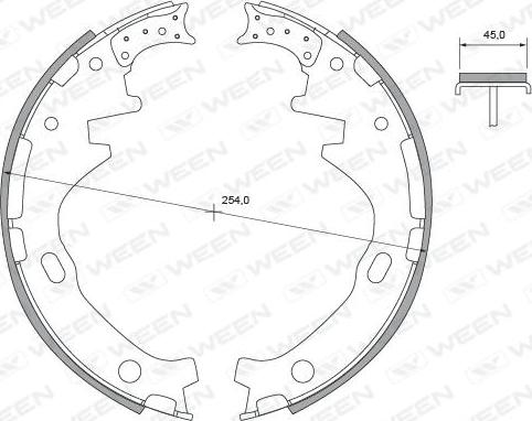 Ween 152-2363 - Комплект тормозных колодок, барабанные autospares.lv