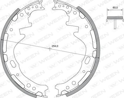 Ween 152-2362 - Комплект тормозных колодок, барабанные autospares.lv