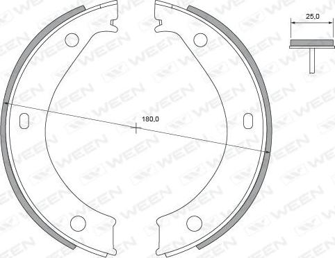 Ween 152-2300 - Комплект тормозов, ручник, парковка autospares.lv