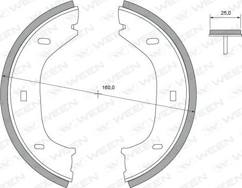 Ween 152-2302 - Комплект тормозов, ручник, парковка autospares.lv