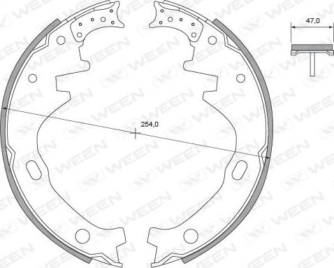 Ween 152-2319 - Комплект тормозных колодок, барабанные autospares.lv