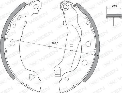 Ween 152-2310 - Комплект тормозных колодок, барабанные autospares.lv