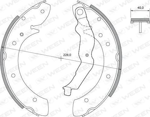 Ween 152-2385 - Комплект тормозных колодок, барабанные autospares.lv