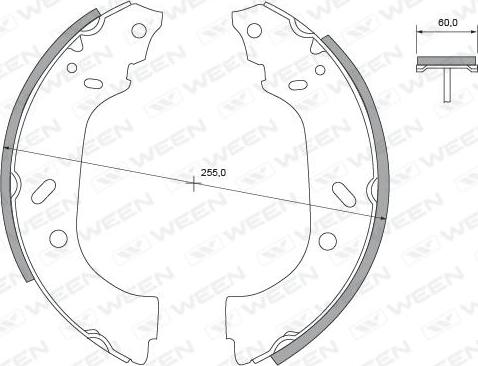 Ween 152-2383 - Комплект тормозных колодок, барабанные autospares.lv