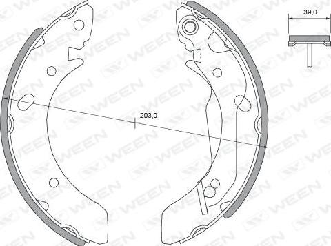 Ween 152-2387 - Комплект тормозных колодок, барабанные autospares.lv