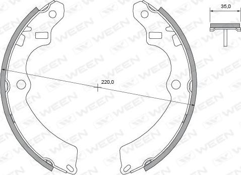 Ween 152-2335 - Комплект тормозных колодок, барабанные autospares.lv