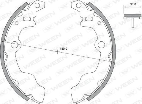 Ween 152-2336 - Комплект тормозных колодок, барабанные autospares.lv