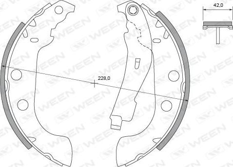 Ween 152-2324 - Комплект тормозных колодок, барабанные autospares.lv