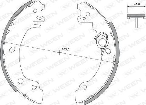 Ween 152-2326 - Комплект тормозных колодок, барабанные autospares.lv