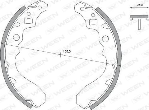 Ween 152-2328 - Комплект тормозных колодок, барабанные autospares.lv