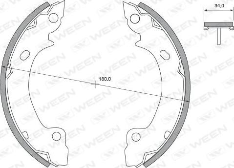 Ween 152-2379 - Комплект тормозных колодок, барабанные autospares.lv